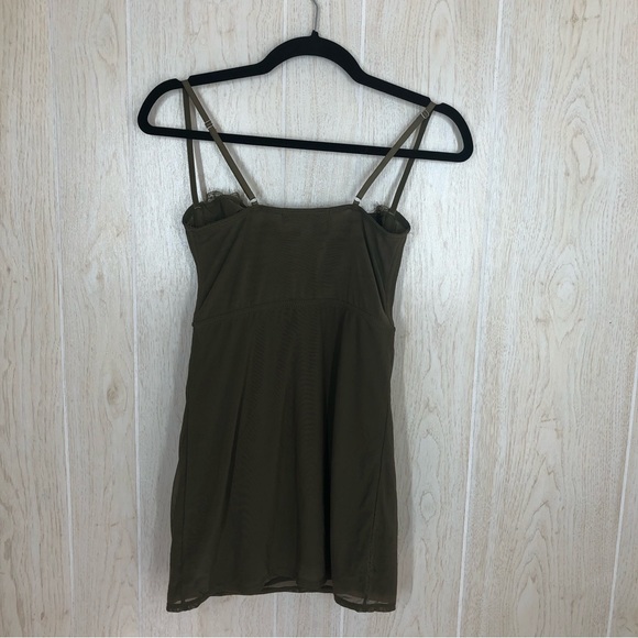 Urban Outfitters Modern Love Olive Green Lace Bustier Mini Dress - Picture 3 of 7